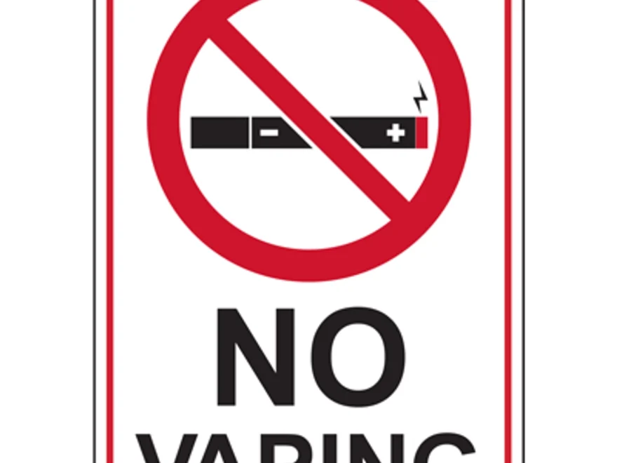 NO VAPING WITH BOARDER SIGN DuraLabel