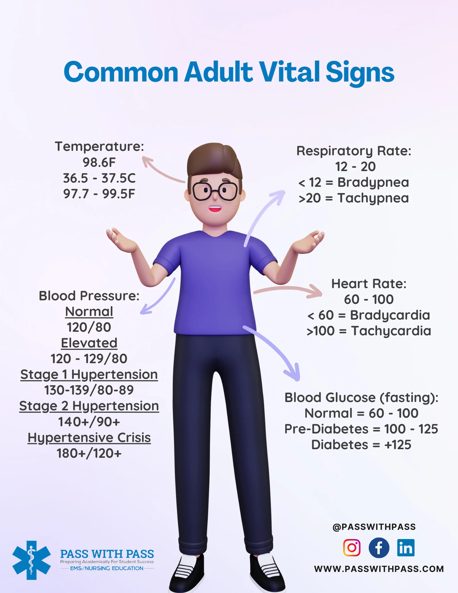 Normal Vital Signs Chart Etsy