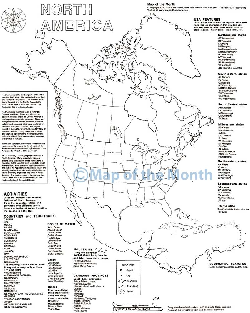 North America Map Quiz Printable North America Map Quiz Printable