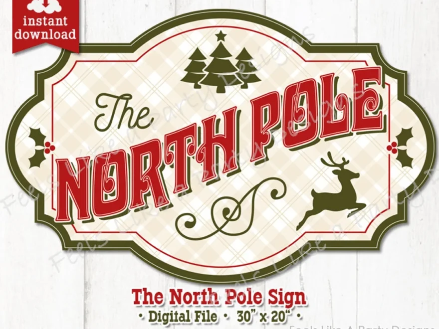 North Pole Sign DIY Instant Download Etsy