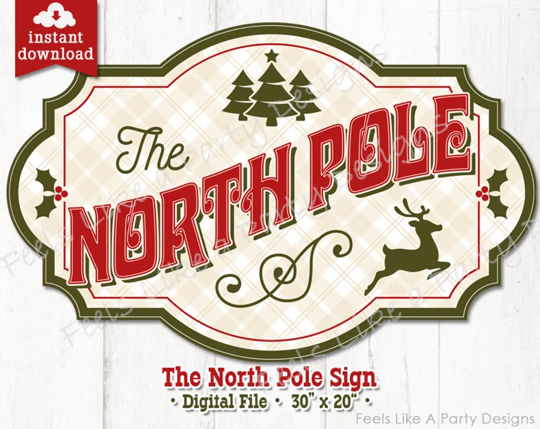 North Pole Sign DIY Instant Download Etsy North Pole Sign DIY Instant Download Etsy