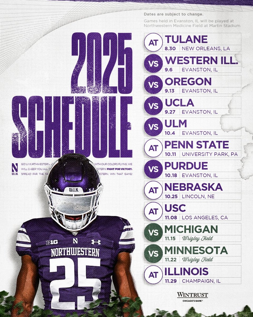 Northwestern Football On X It s Here Full 2025 Schedule Https t co vJGOHXJGHQ X Northwestern Football On X It s Here Full 2025 Schedule Https t co vJGOHXJGHQ X