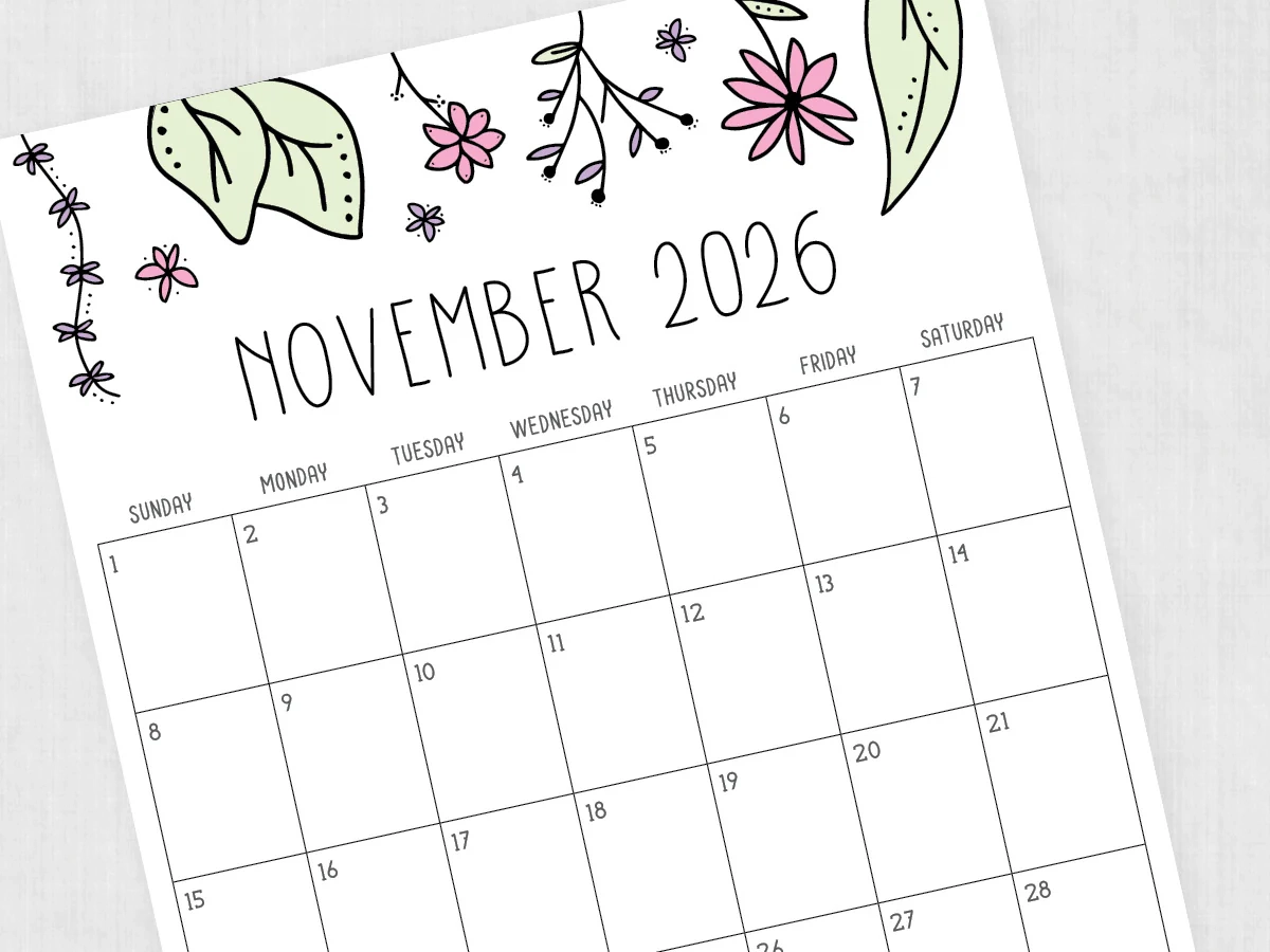 November 2026 Calendar Printable PDF Templates November 2026 Calendar Printable PDF Templates