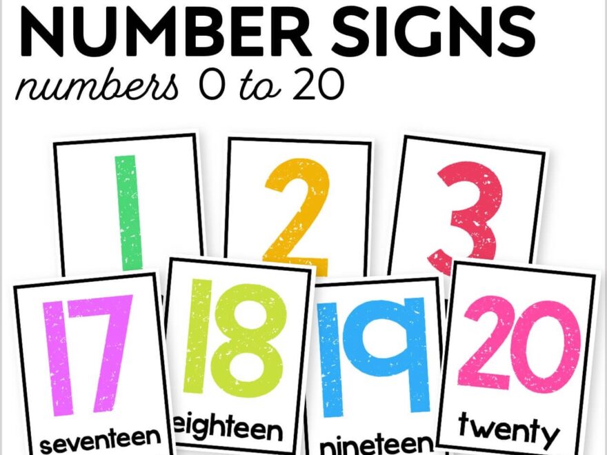Number Posters 0 20 Kinder Craze