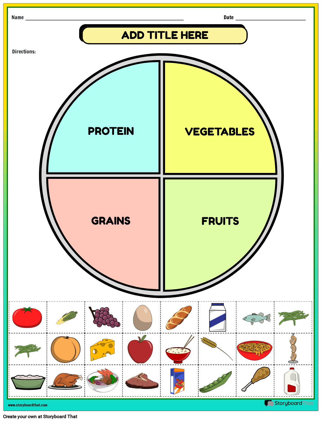 Free Printable Food Plate Chart Free Printable Food Plate Chart