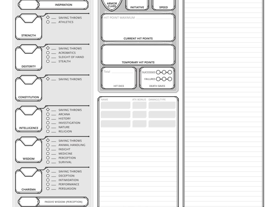 OC My Take On A Custom First Page Of A 5e Character Sheet R DnD