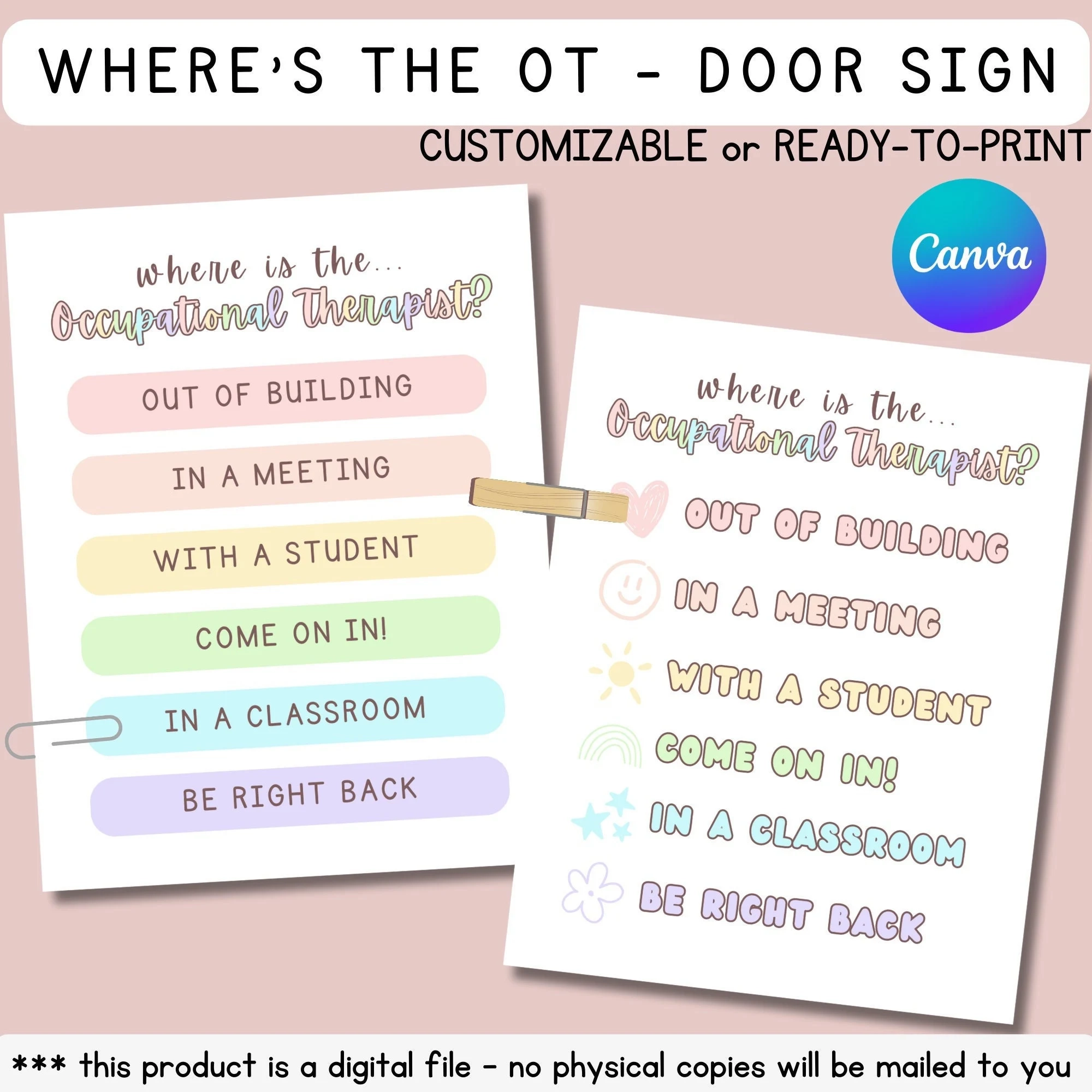 Occupational Therapy Room Signs Free Printable