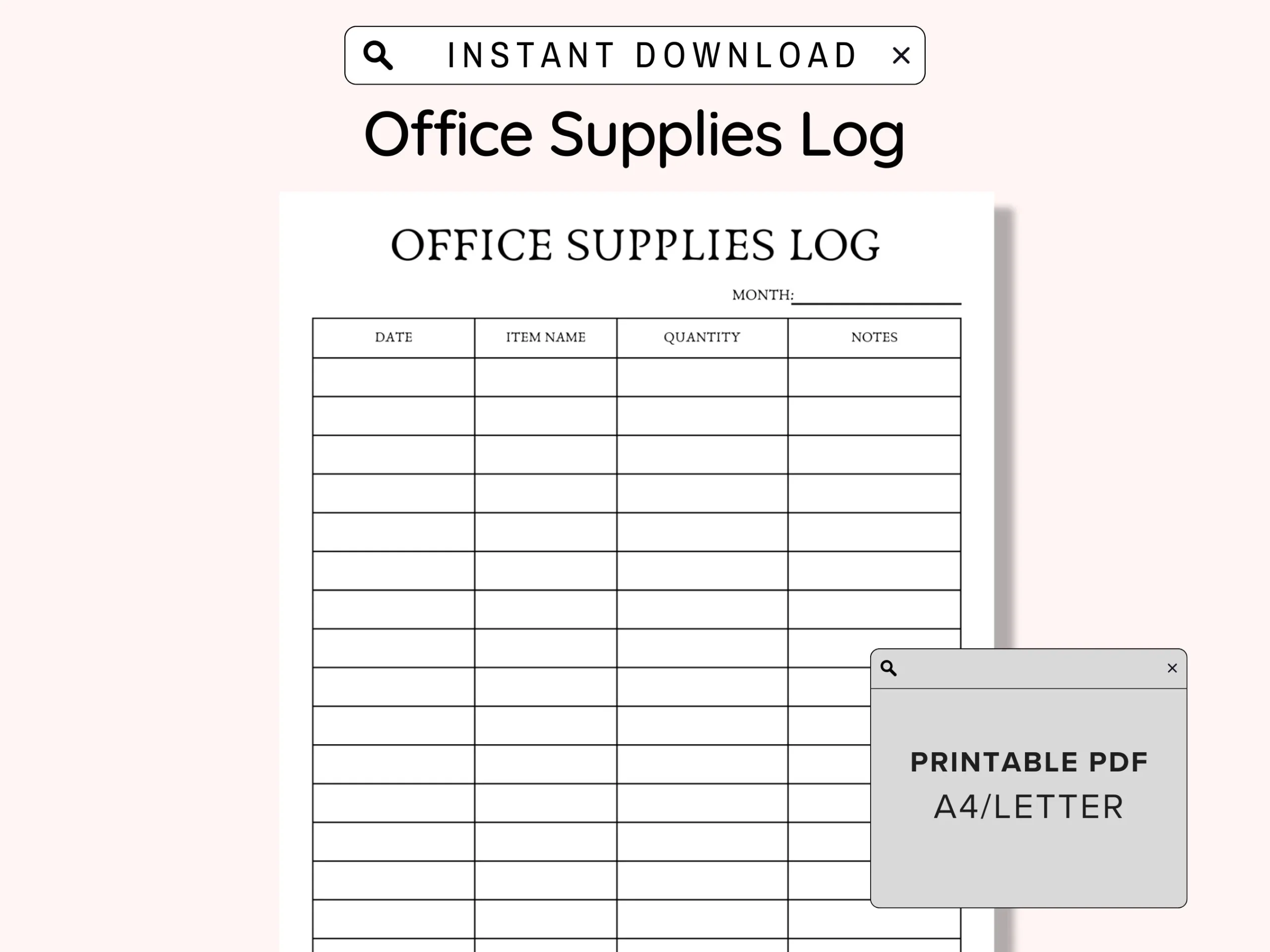 Office Supplies Log Checklist Printable Business Office Supplies Checklist Template Office Supply List Home House Instant Download PDF Etsy