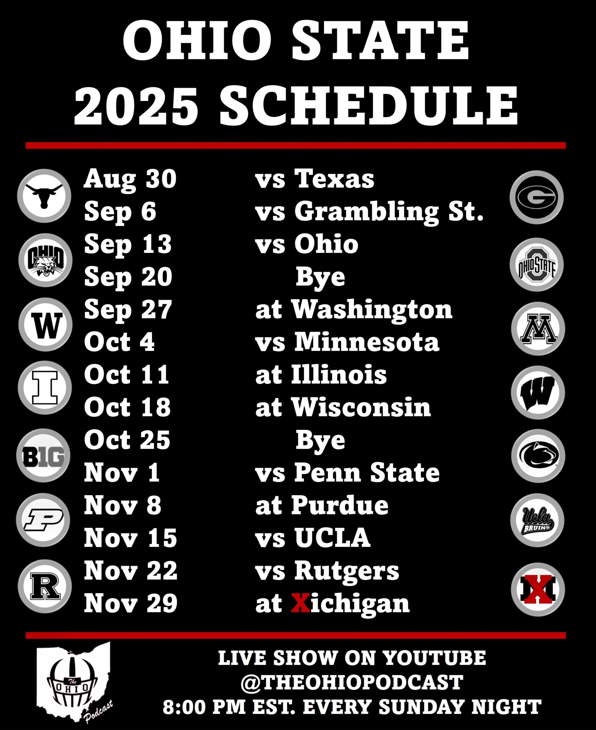 Ohio State 2025 Schedule The Ohio Podcast Ohio State 2025 Schedule The Ohio Podcast