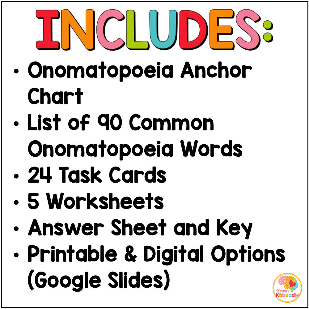 Onomatopoeia Task Cards Worksheets amp Anchor Charts Activities Worksheets Library Onomatopoeia Task Cards Worksheets amp Anchor Charts Activities Worksheets Library