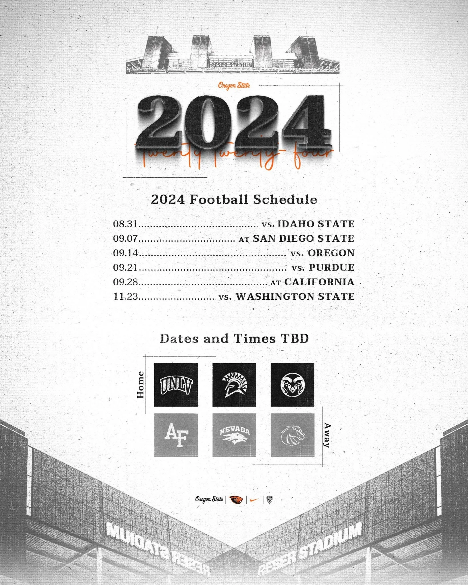 Oregon State Reveals 2024 Matchups Some Dates TBD R CFB