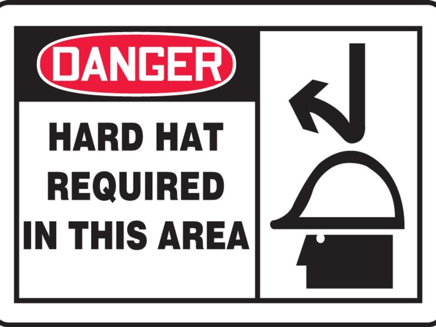 OSHA Danger Safety Sign Hard Hat Required In This Area 10 X 14 Plastic 1 Each MPPE074VP Jendco Safety Supply