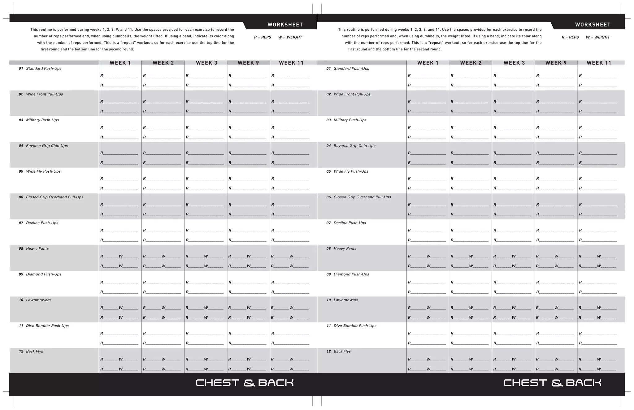 P90x Worksheets PDF
