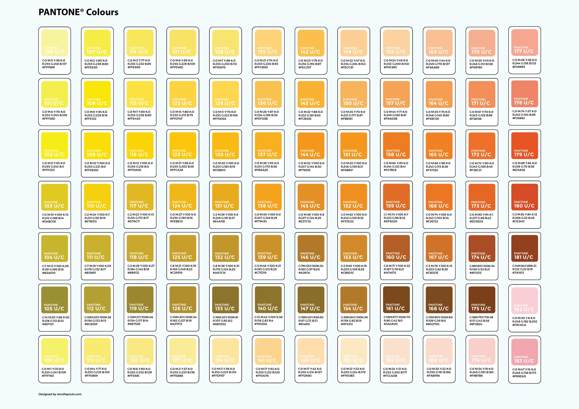 Printable Pms Color Chart