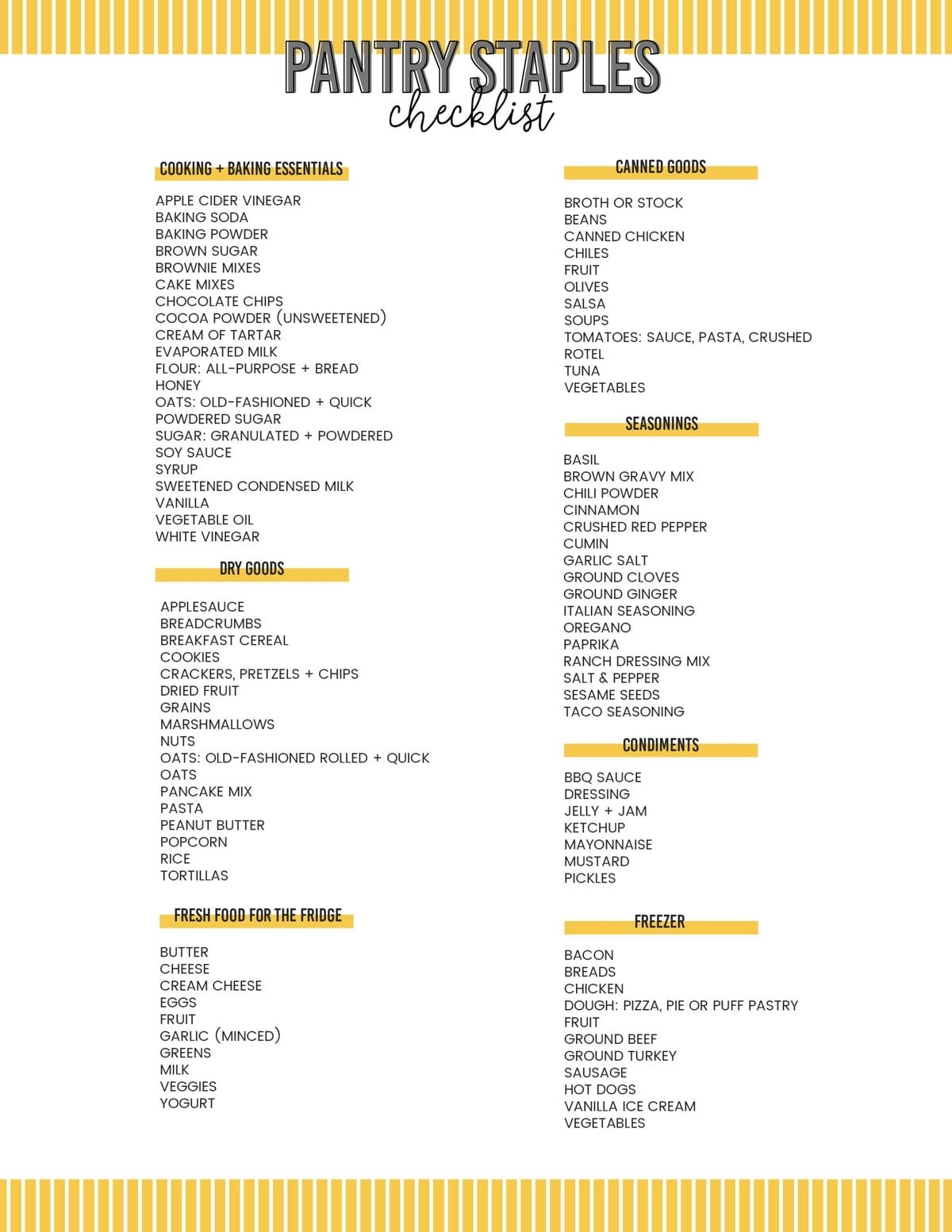 Pantry Staples List With FREE Printable Lil Luna