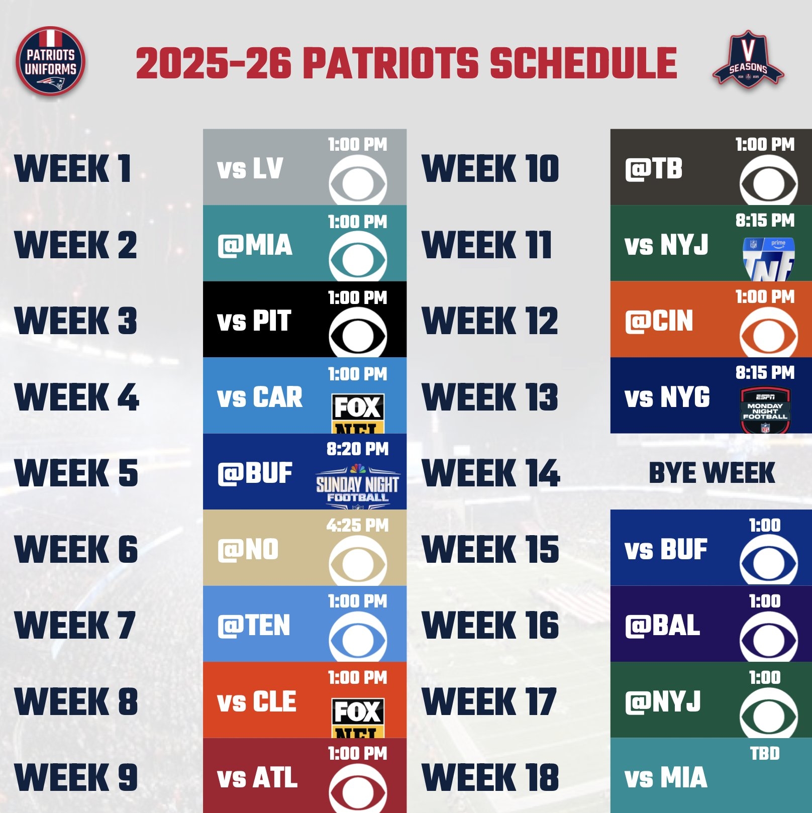 Patriots Uniform Tracker On X Here Is The Full 2025 26 Patriots Schedule Https t co 36rHf5Ym14 X