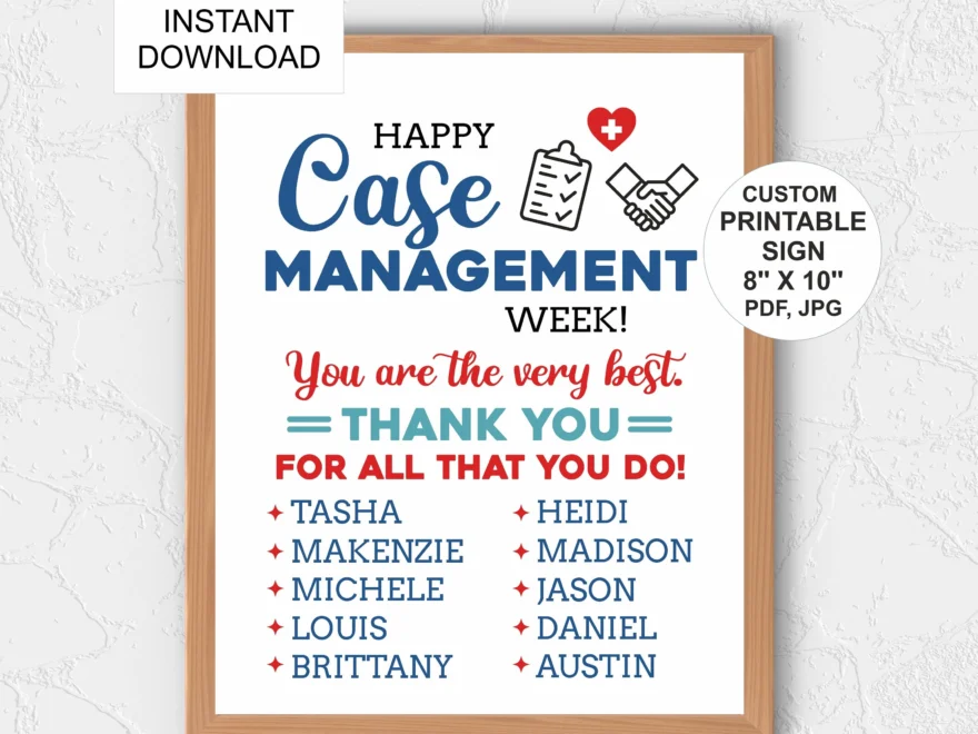 Personalised Case Managers Week Sign Printable Case Management Week Sign CM Week Decor Case Manager Thank You Appreciation Sign Etsy