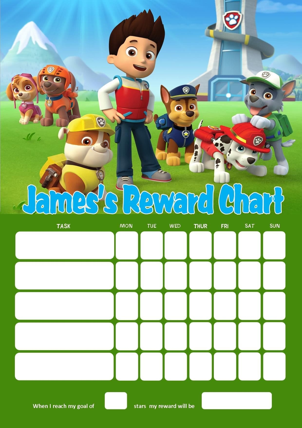 Paw Patrol Behavior Chart Printable