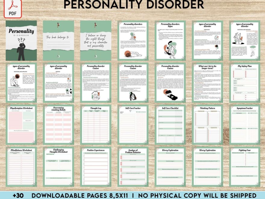 Personality Disorder Bipolar Borderline PDF File 8 5x11 Inch Planners Weekly