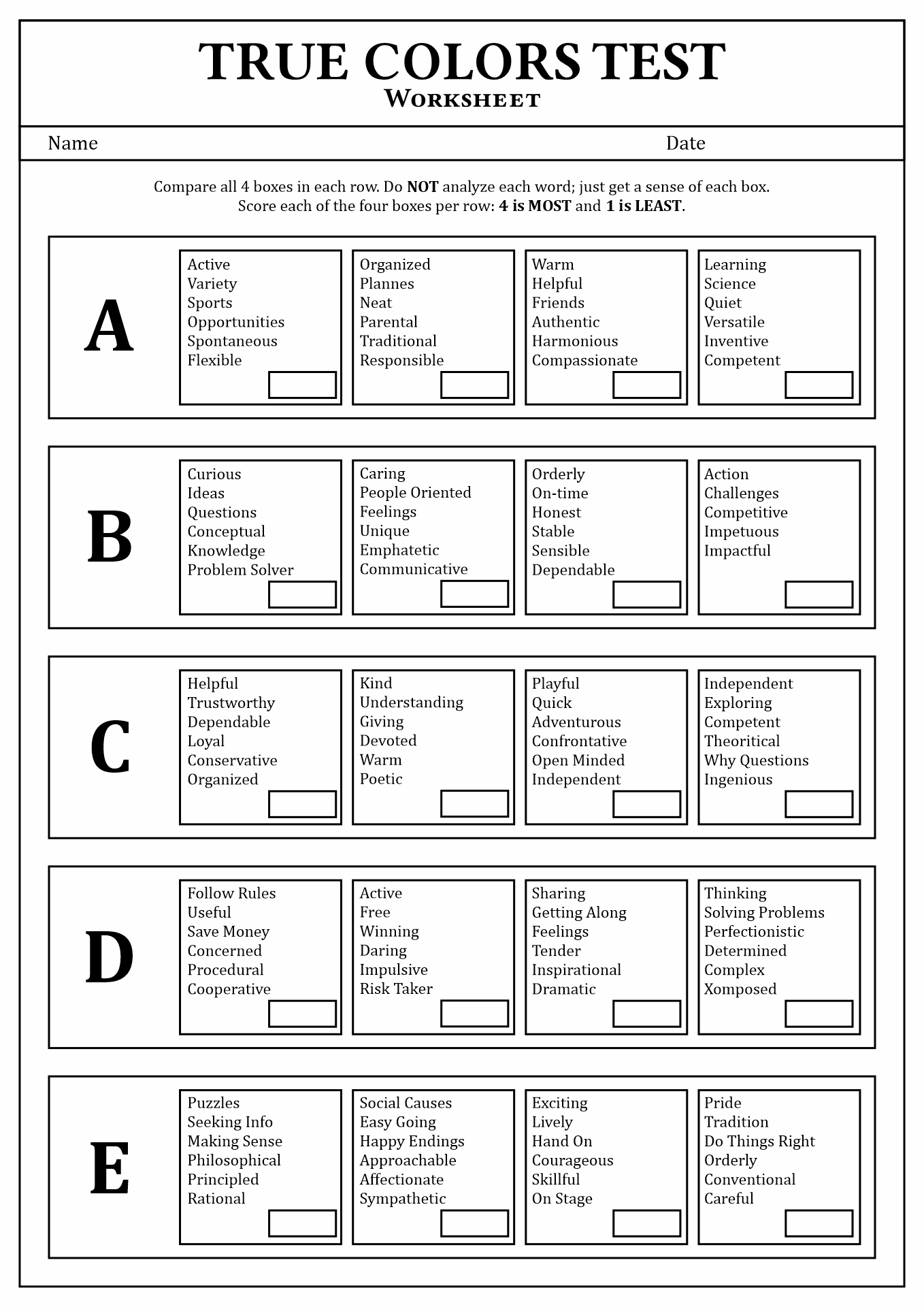 Personality Test For Kids Take The Free Quiz Today Worksheets Library