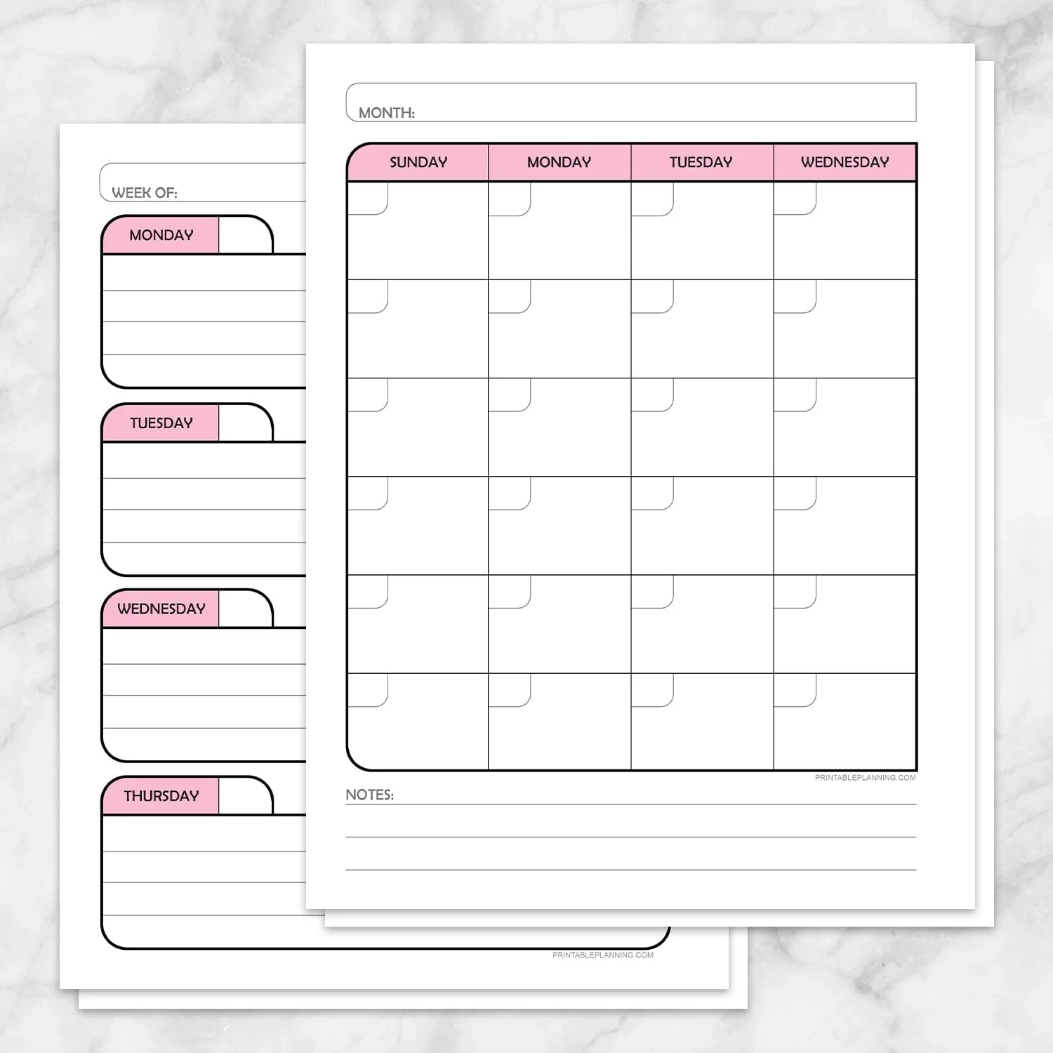 Blank Planner Pages Printable