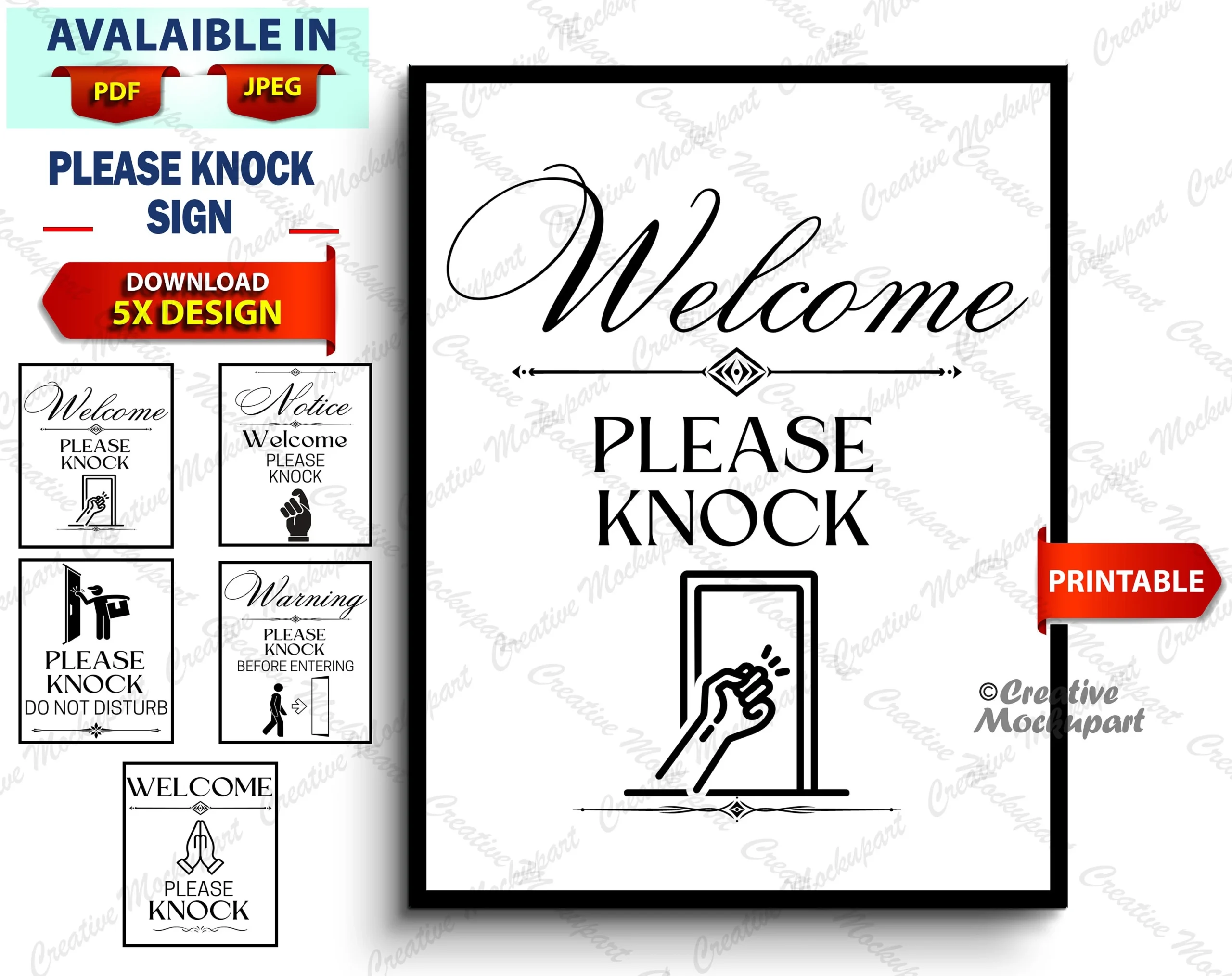 Printable Please Knock Sign