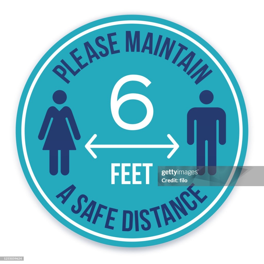Please Maintain A Safe Distance Social Distancing Message High Res Vector Graphic Getty Images