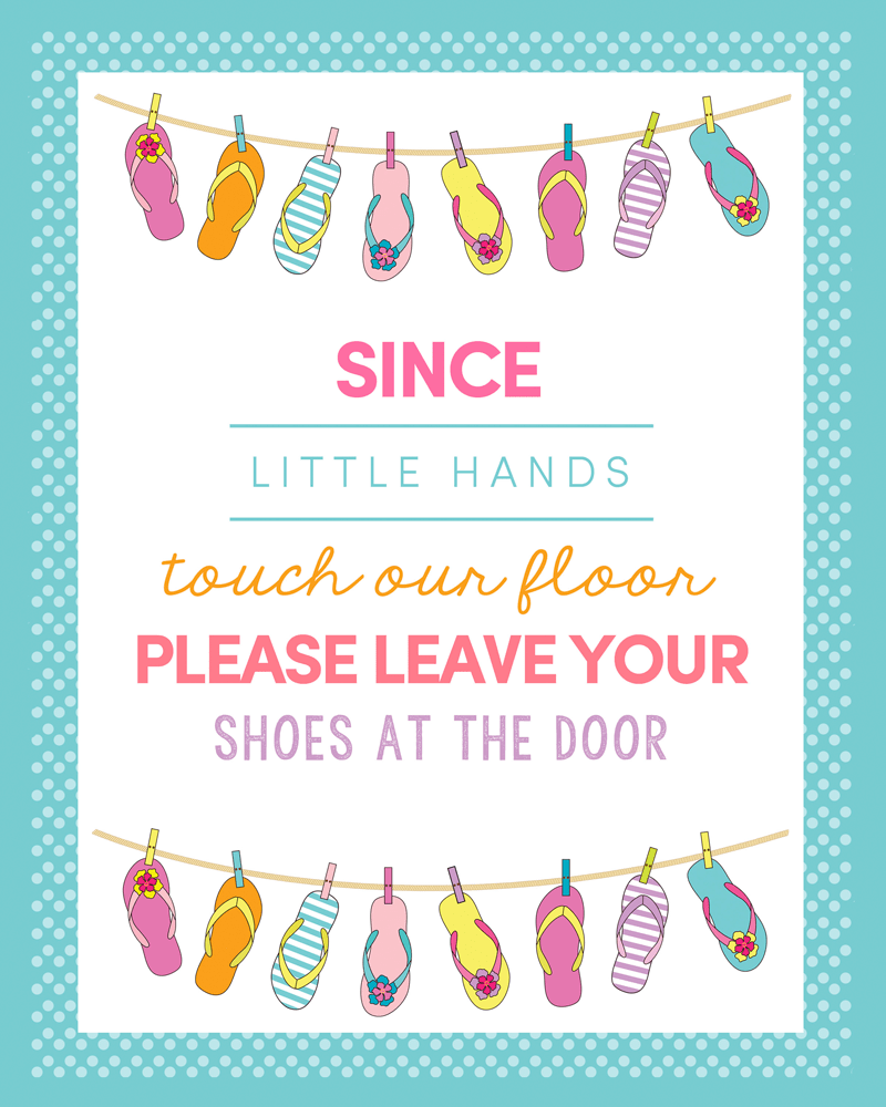 Please Remove Shoes Sign Crawler Printable