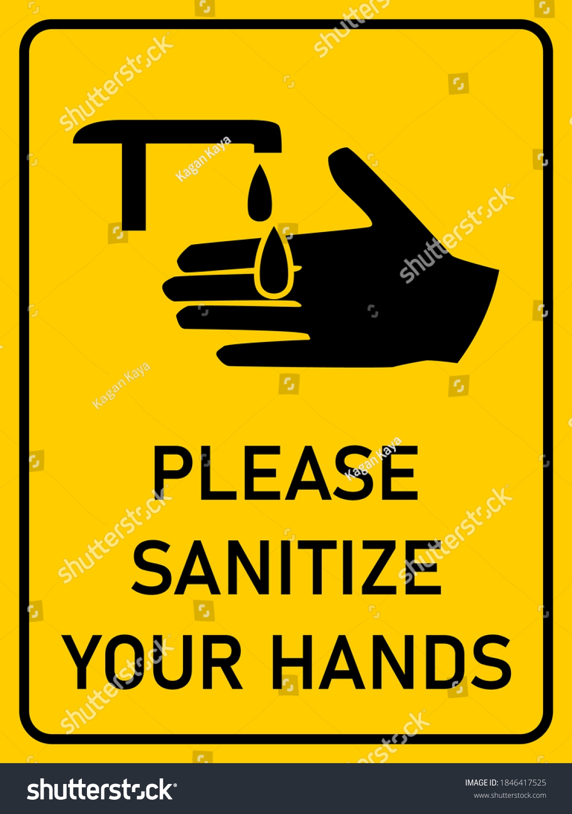 Please Sanitize Your Hands Vertical Hygiene Stock Vector Royalty Free 1846417525 Shutterstock
