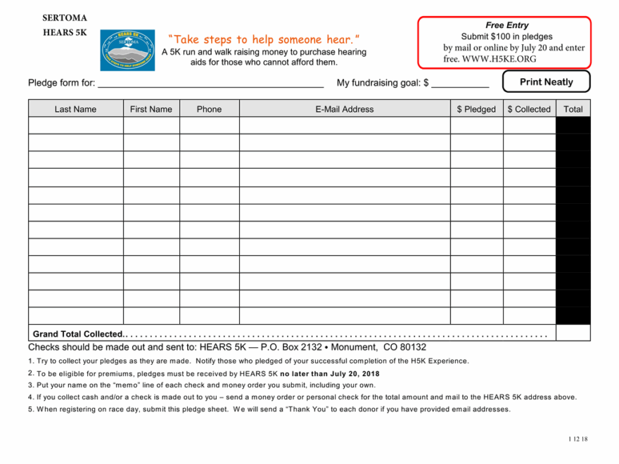 Pledge Card Blank