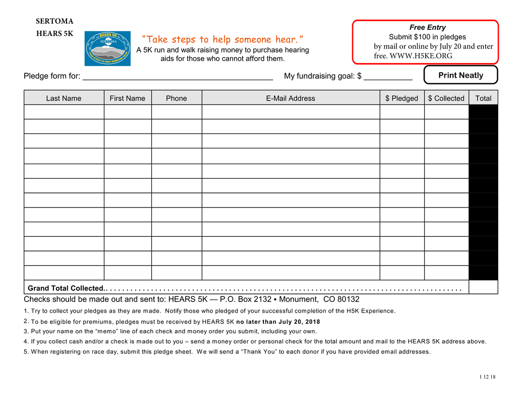 Pledge Card Blank