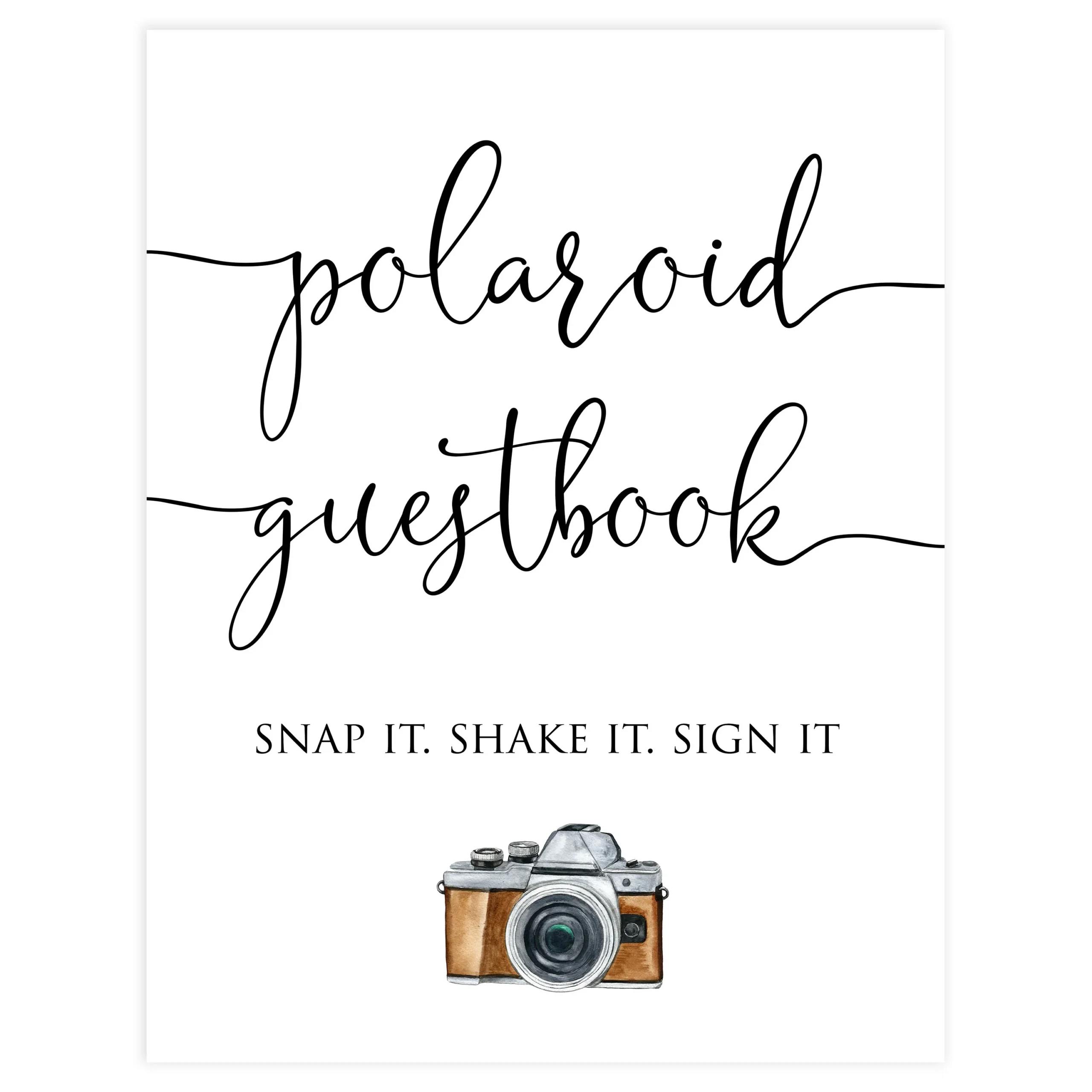 Polaroid Guestbook Table Sign Printable Minimalist Bridal Shower OhHappyPrintables Polaroid Guestbook Table Sign Printable Minimalist Bridal Shower OhHappyPrintables
