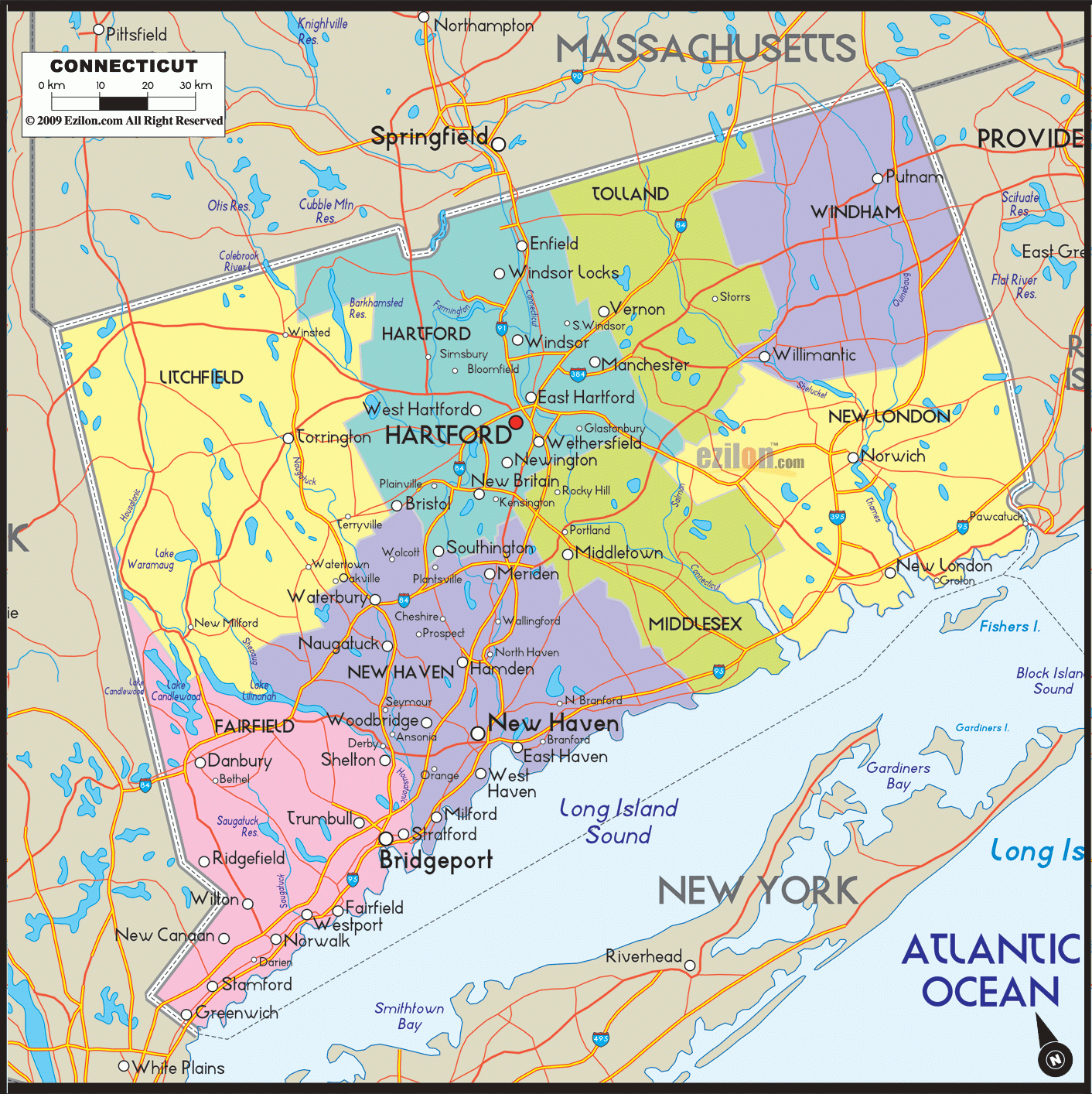 List Of Towns In Ct Printable