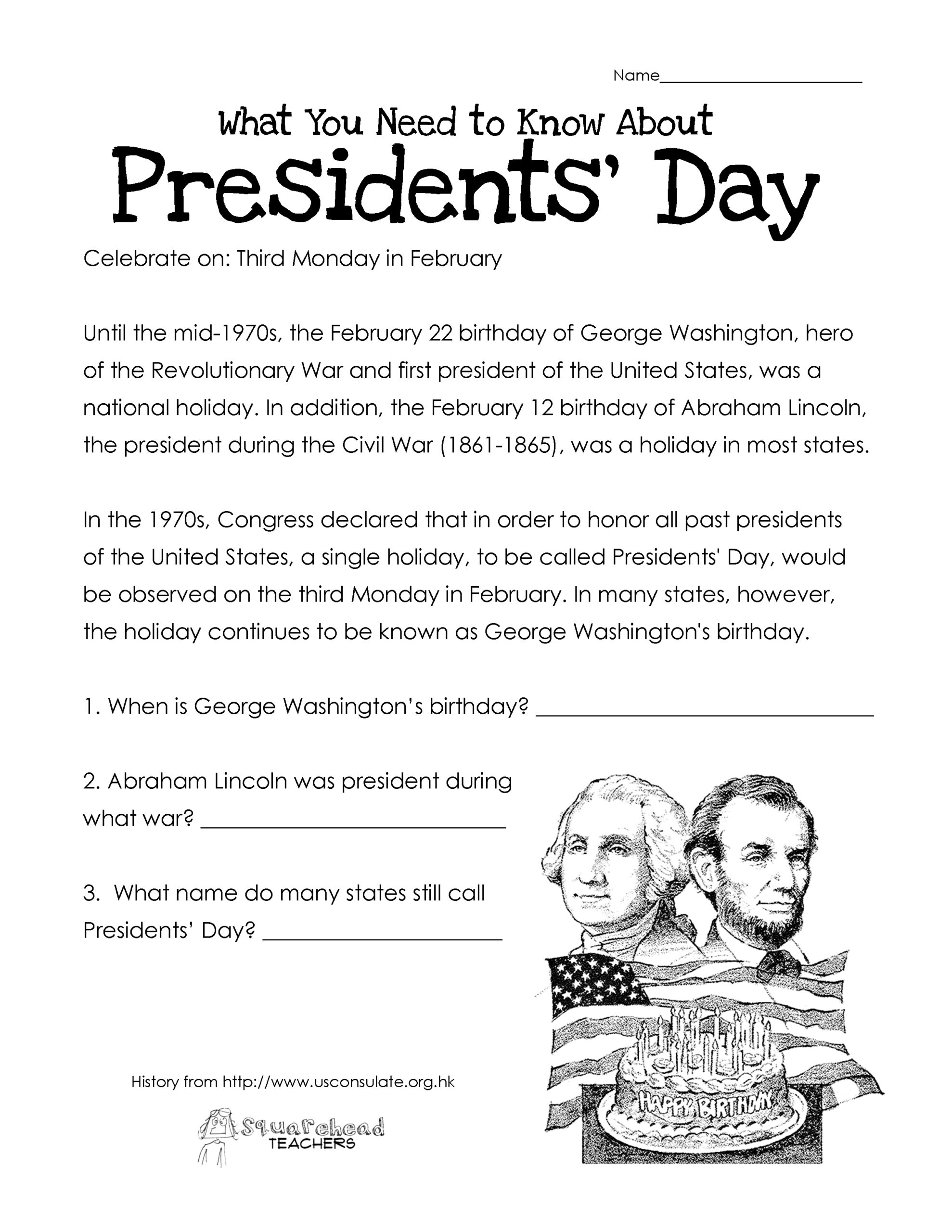 Free Printable Presidential Names Quiz Free Printable Presidential Names Quiz