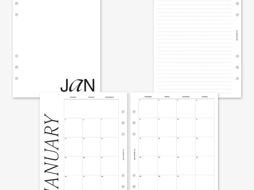 PRINTABLE 2026 MO2P Monthly Month On Two Pages Dated CLASSIC MAY PAPER CO