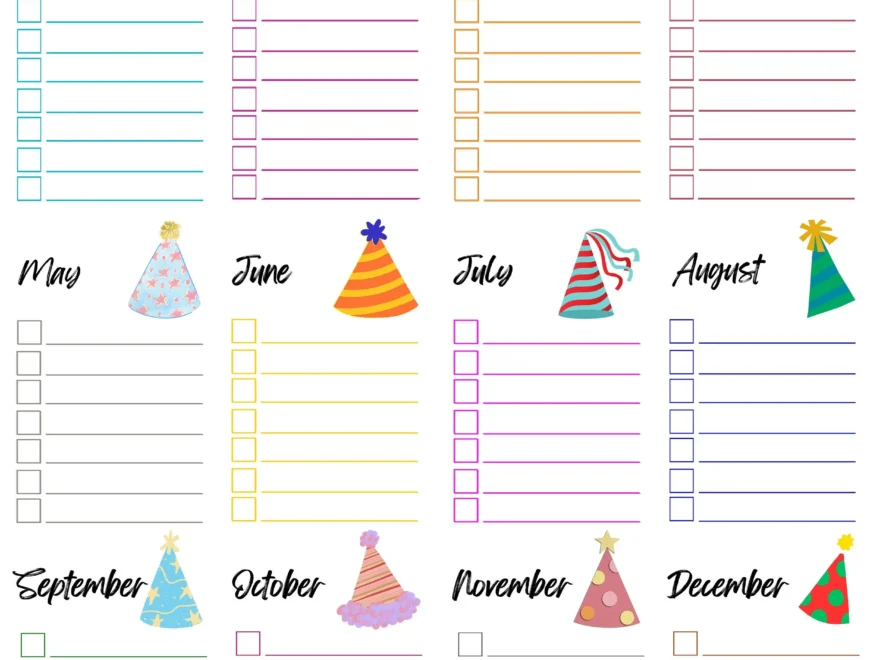 Printable Birthday Tracker Birthday List Organizer PDF Etsy