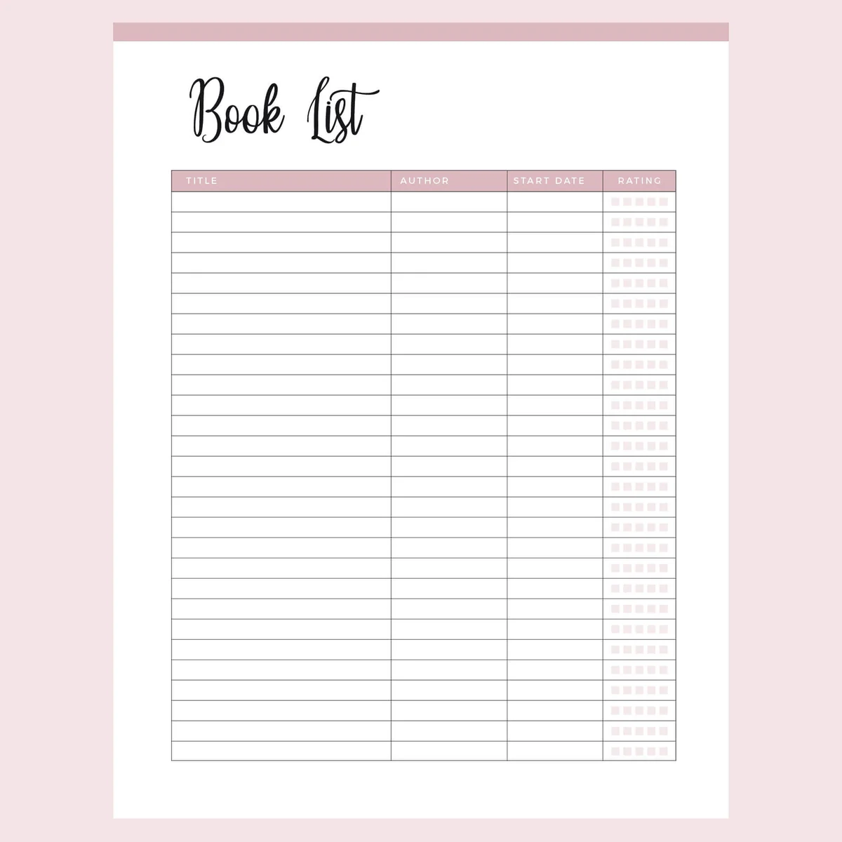 Printable Book List Plan Print Land Printable Book List Plan Print Land