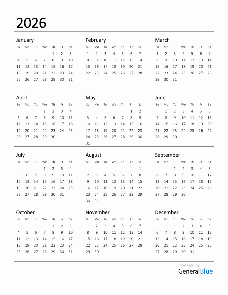 Downloadable 2026 Planner Printable
