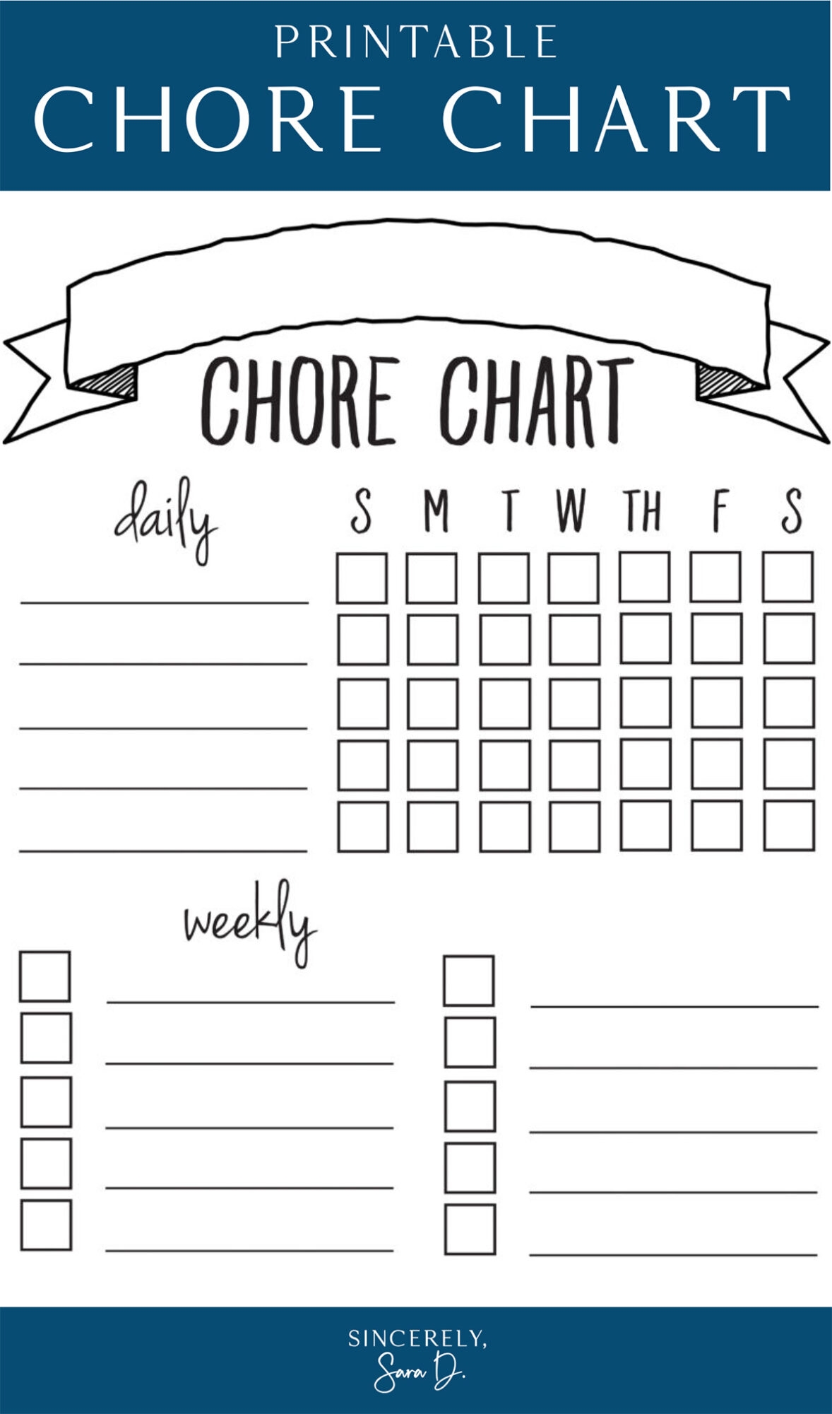 Printable Childrens Chore Chart Printable Childrens Chore Chart