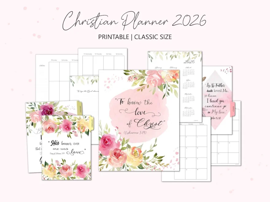 Printable Christian Planner 2026 Faith Planner classic Size Etsy