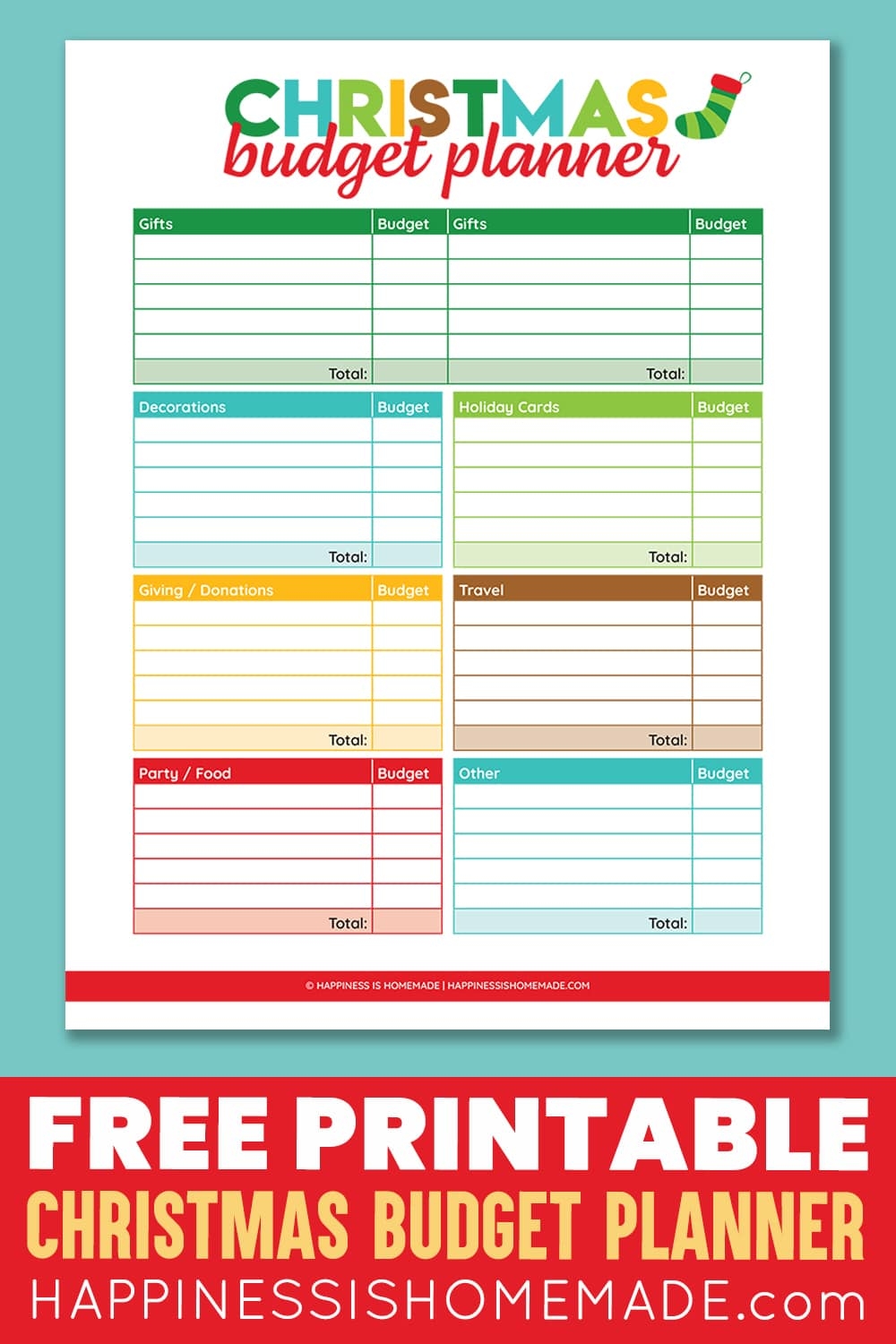 Christmas Budget Planner Printable