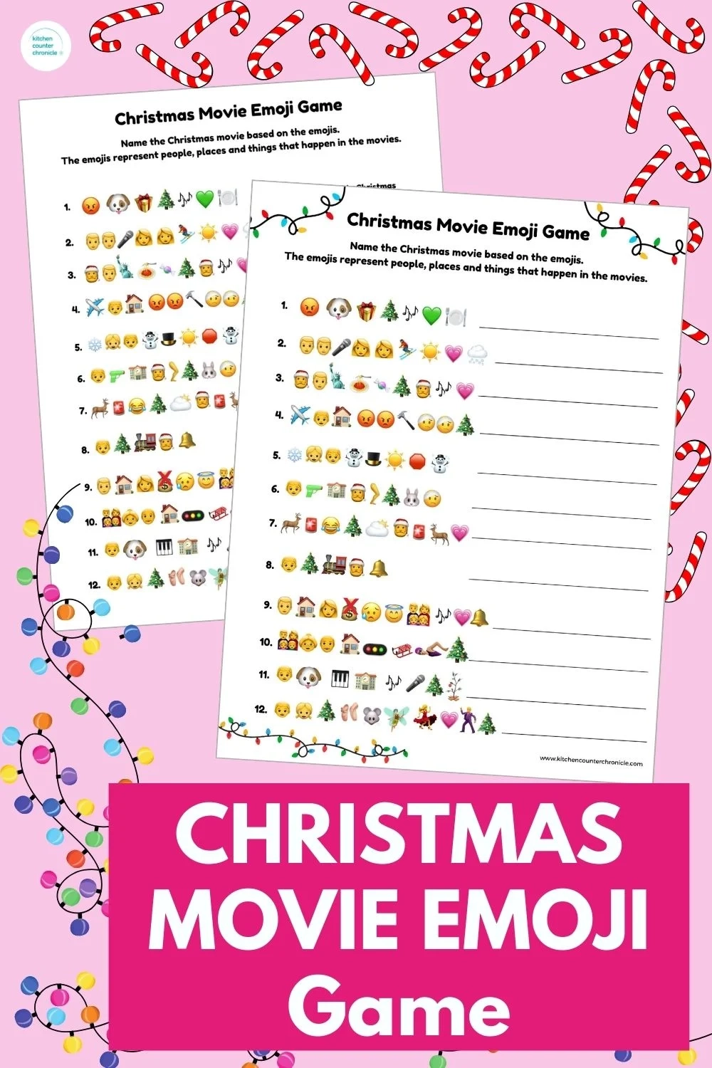 Printable Christmas Movie Emoji Game