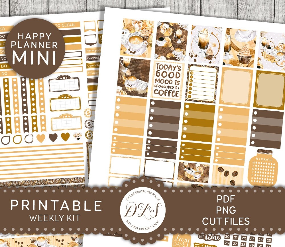 Happy Planner Free Printable Stickers Coffee