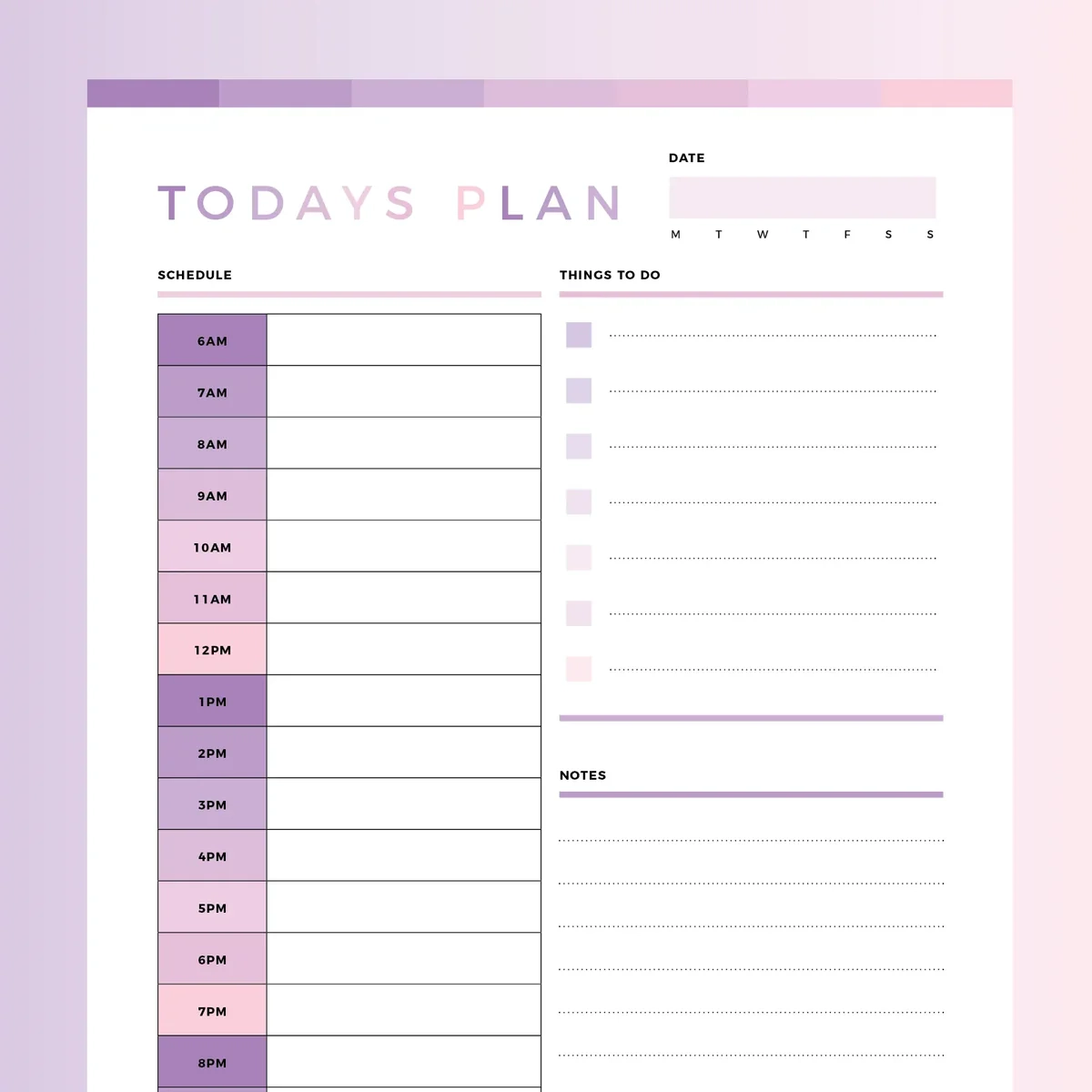 Printable Plan Sheet For Kids