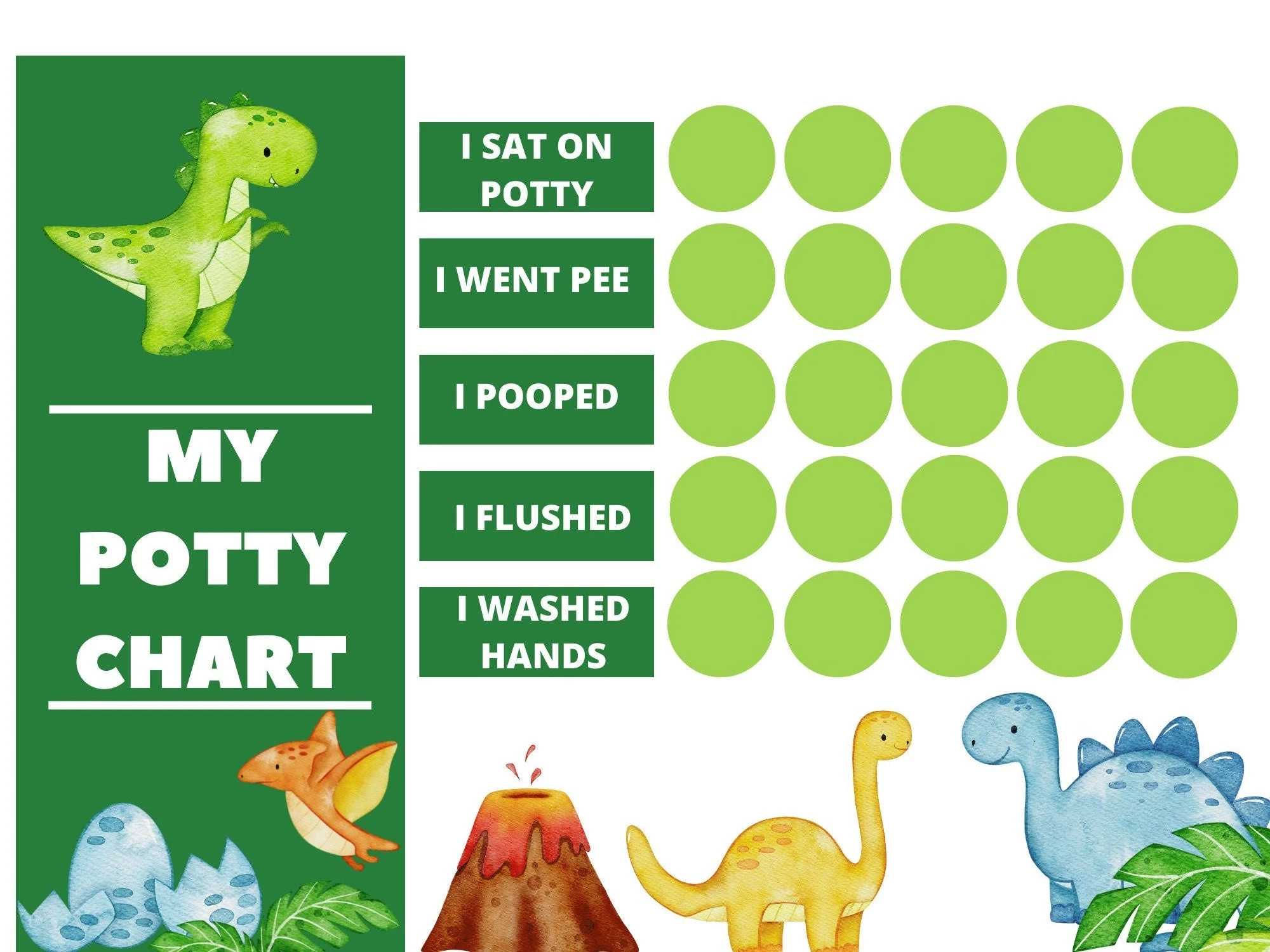 Dinosaur Potty Chart Printable Free