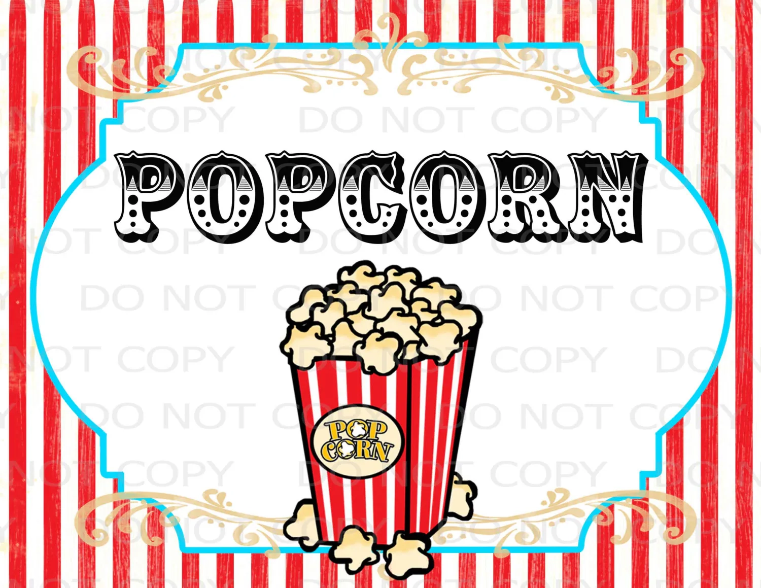 Carnival Popcorn Sign Printable