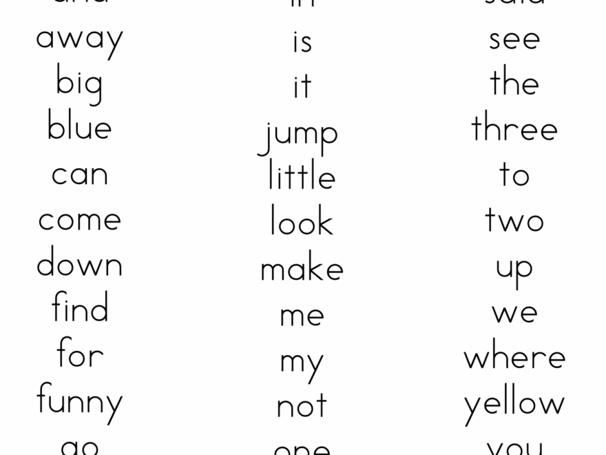 Printable Dolch Word Lists A To Z Teacher Stuff Printable Pages Worksheets Library