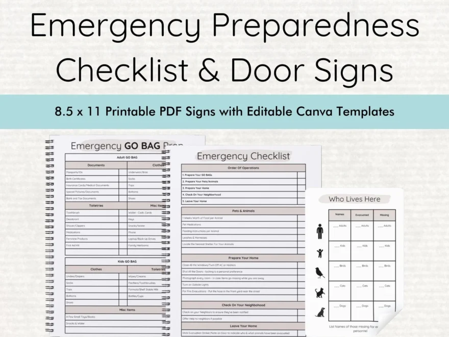 Printable Emergency Preparedness Checklist Etsy