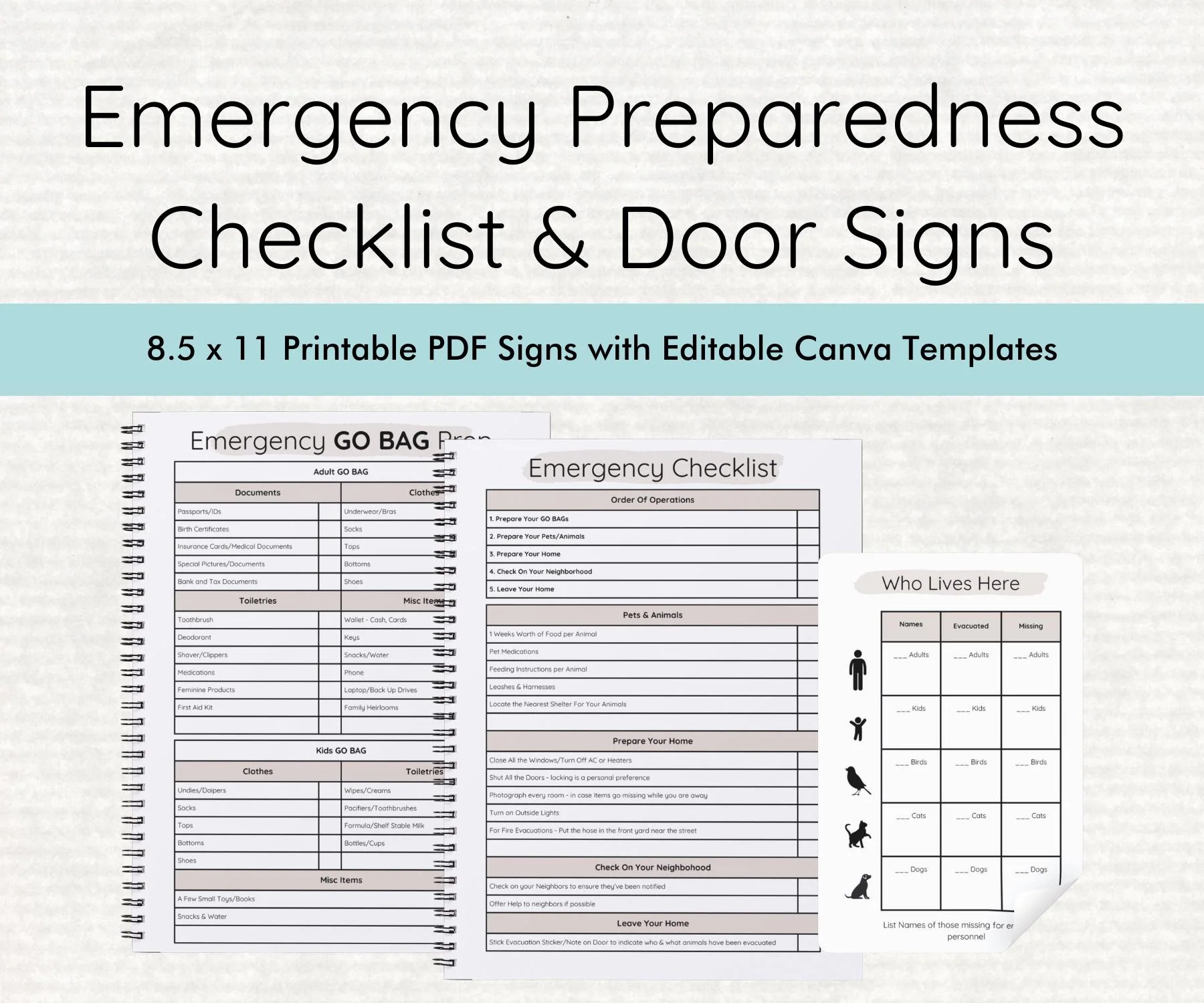 Printable Emergency Preparedness Checklist Etsy Printable Emergency Preparedness Checklist Etsy