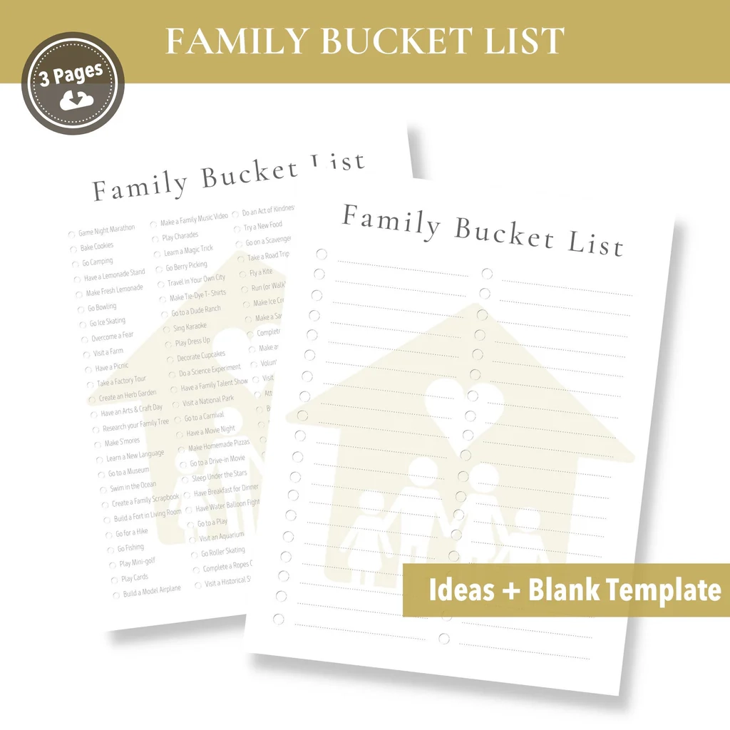 Family Bucket List Printable